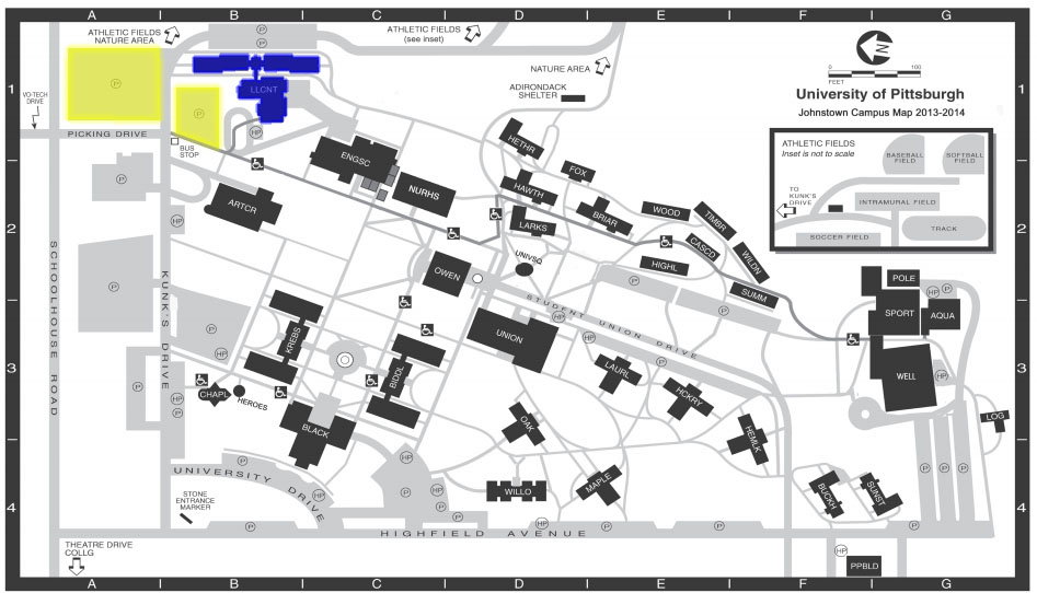 Map of campus with Conference Center highlighted